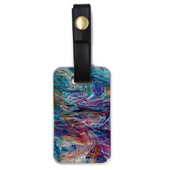 Abstarct Cobalt Waves Luggage Tag (one Side) by kaleidomarblingart