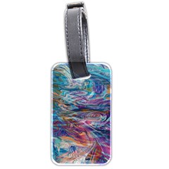 Abstarct Cobalt Waves Luggage Tag (two Sides) by kaleidomarblingart