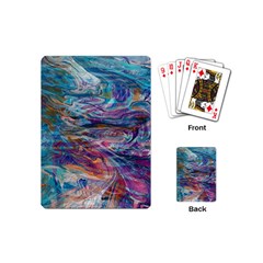 Abstarct Cobalt Waves Playing Cards Single Design (mini) by kaleidomarblingart