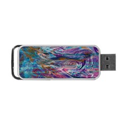 Abstarct Cobalt Waves Portable Usb Flash (one Side) by kaleidomarblingart