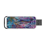 Abstarct cobalt waves Portable USB Flash (One Side) Front