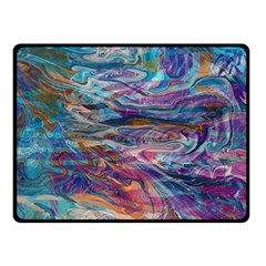 Abstarct Cobalt Waves Two Sides Fleece Blanket (small) by kaleidomarblingart