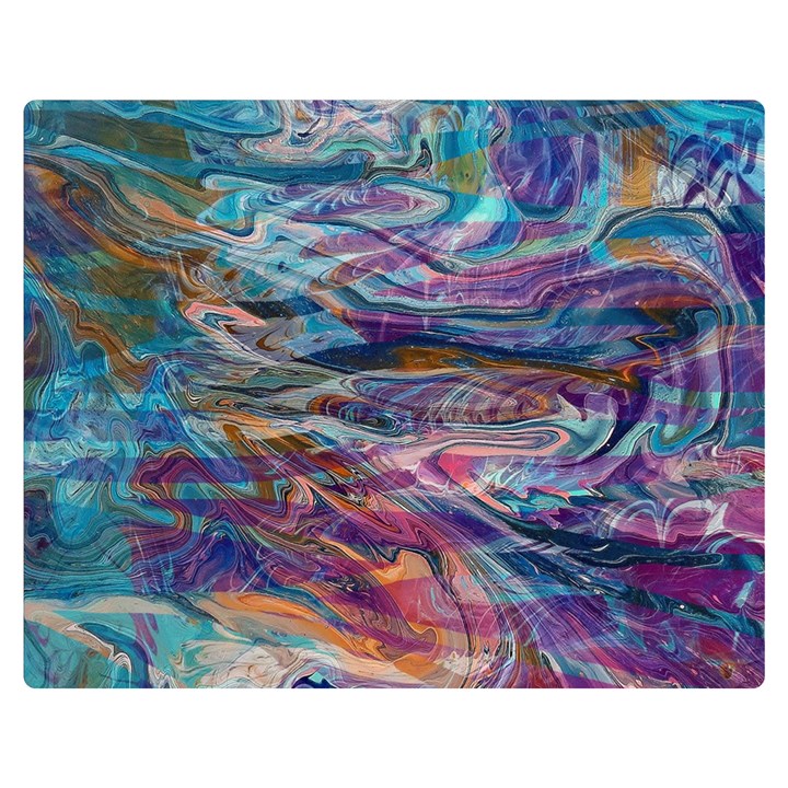 Abstarct cobalt waves Two Sides Premium Plush Fleece Blanket (Medium)