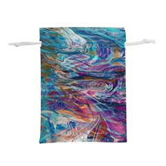 Abstarct Cobalt Waves Lightweight Drawstring Pouch (l) by kaleidomarblingart