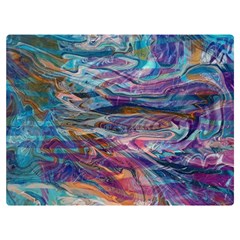 Abstarct Cobalt Waves Two Sides Premium Plush Fleece Blanket (extra Small) by kaleidomarblingart