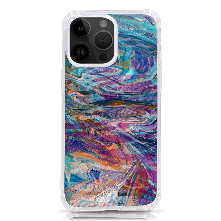 Abstarct cobalt waves iPhone 14 Pro Max TPU UV Print Case