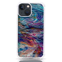 Abstarct Cobalt Waves Iphone 13 Mini Tpu Uv Print Case by kaleidomarblingart