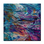 Abstarct cobalt waves Tile Coaster Front