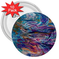 Abstarct Cobalt Waves 3  Buttons (10 Pack)  by kaleidomarblingart