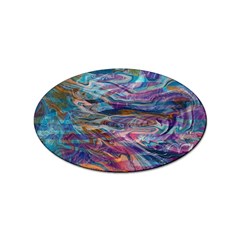 Abstarct Cobalt Waves Sticker (oval) by kaleidomarblingart