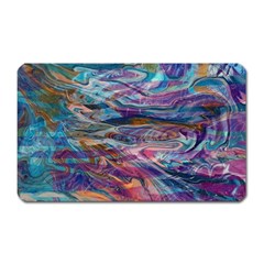 Abstarct Cobalt Waves Magnet (rectangular) by kaleidomarblingart