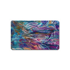 Abstarct Cobalt Waves Magnet (name Card) by kaleidomarblingart