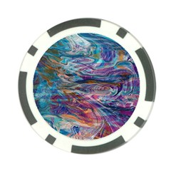 Abstarct Cobalt Waves Poker Chip Card Guard by kaleidomarblingart