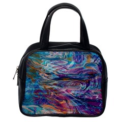 Abstarct Cobalt Waves Classic Handbag (one Side) by kaleidomarblingart