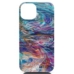 Abstarct Cobalt Waves Iphone 14 Black Uv Print Case by kaleidomarblingart