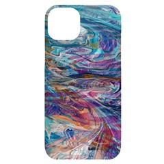 Abstarct Cobalt Waves Iphone 14 Plus Black Uv Print Case by kaleidomarblingart