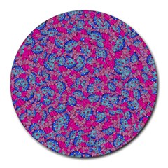 Colorful Cosutme Collage Motif Pattern Round Mousepad by dflcprintsclothing