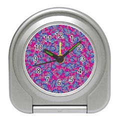 Colorful Cosutme Collage Motif Pattern Travel Alarm Clock by dflcprintsclothing