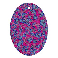 Colorful Cosutme Collage Motif Pattern Oval Ornament (two Sides) by dflcprintsclothing