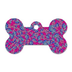 Colorful Cosutme Collage Motif Pattern Dog Tag Bone (one Side) by dflcprintsclothing