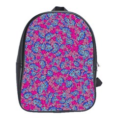 Colorful Cosutme Collage Motif Pattern School Bag (large) by dflcprintsclothing