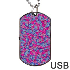 Colorful Cosutme Collage Motif Pattern Dog Tag Usb Flash (one Side) by dflcprintsclothing