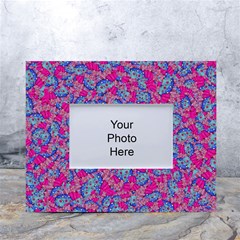 Colorful Cosutme Collage Motif Pattern White Tabletop Photo Frame 4 x6  by dflcprintsclothing