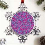 Colorful cosutme collage motif pattern Metal Large Snowflake Ornament Front