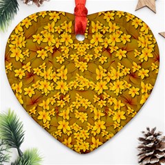 Blooming Flowers Of Lotus Paradise Ornament (heart)