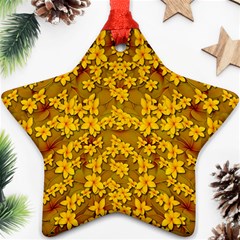 Blooming Flowers Of Lotus Paradise Ornament (star)