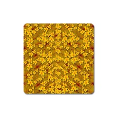 Blooming Flowers Of Lotus Paradise Square Magnet by pepitasart