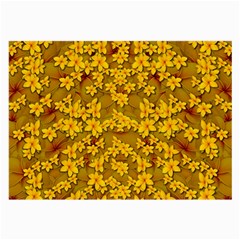 Blooming Flowers Of Lotus Paradise Large Glasses Cloth (2 Sides) by pepitasart