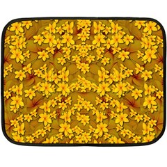 Blooming Flowers Of Lotus Paradise Fleece Blanket (mini) by pepitasart