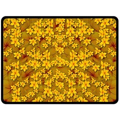 Blooming Flowers Of Lotus Paradise Fleece Blanket (large) by pepitasart