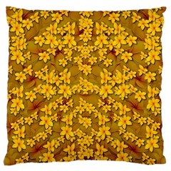 Blooming Flowers Of Lotus Paradise Large Cushion Case (one Side) by pepitasart