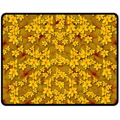 Blooming Flowers Of Lotus Paradise Two Sides Fleece Blanket (medium) by pepitasart