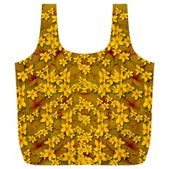 Blooming Flowers Of Lotus Paradise Full Print Recycle Bag (xl) by pepitasart