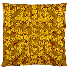 Blooming Flowers Of Lotus Paradise Large Premium Plush Fleece Cushion Case (one Side) by pepitasart