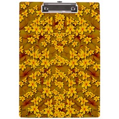 Blooming Flowers Of Lotus Paradise A4 Acrylic Clipboard by pepitasart