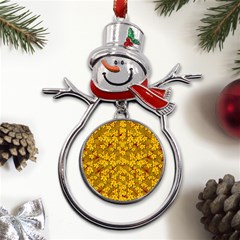 Blooming Flowers Of Lotus Paradise Metal Snowman Ornament