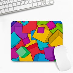 Abstract Cube Colorful  3d Square Pattern Small Mousepad by Cemarart