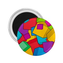 Abstract Cube Colorful  3d Square Pattern 2 25  Magnets by Cemarart