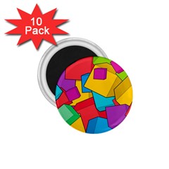 Abstract Cube Colorful  3d Square Pattern 1 75  Magnets (10 Pack)  by Cemarart