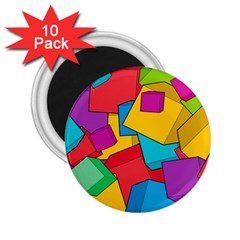 Abstract Cube Colorful  3d Square Pattern 2 25  Magnets (10 Pack)  by Cemarart