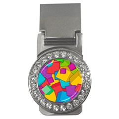 Abstract Cube Colorful  3d Square Pattern Money Clips (cz)  by Cemarart