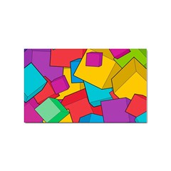 Abstract Cube Colorful  3d Square Pattern Sticker (rectangular) by Cemarart