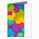 Abstract Cube Colorful  3d Square Pattern Greeting Cards (Pkg of 8) Left