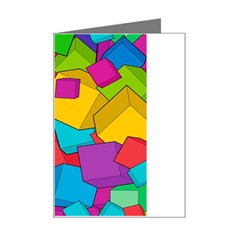 Abstract Cube Colorful  3d Square Pattern Mini Greeting Card by Cemarart