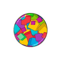 Abstract Cube Colorful  3d Square Pattern Hat Clip Ball Marker (10 Pack) by Cemarart