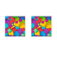 Abstract Cube Colorful  3d Square Pattern Cufflinks (square) by Cemarart